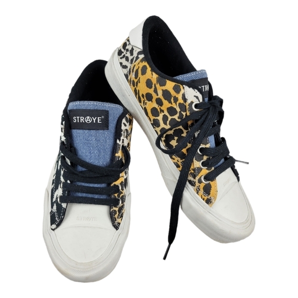 STRAYE‎ Cheetah Print Flame Lace Up Sneakers - Picture 9 of 10